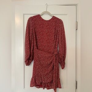 NWT Princess Polly Red Floral Long Sleeve Dress
